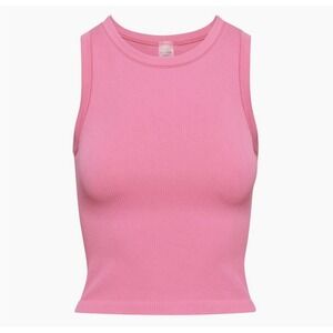 Sunday Best‎ Hot Pink Ribbed Crop Tank Top Womens Size Medium